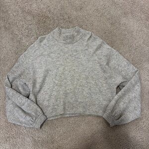 Free People Beige Brown Tan Alpaca Wool Blend Mock Neck Sweater Size Medium